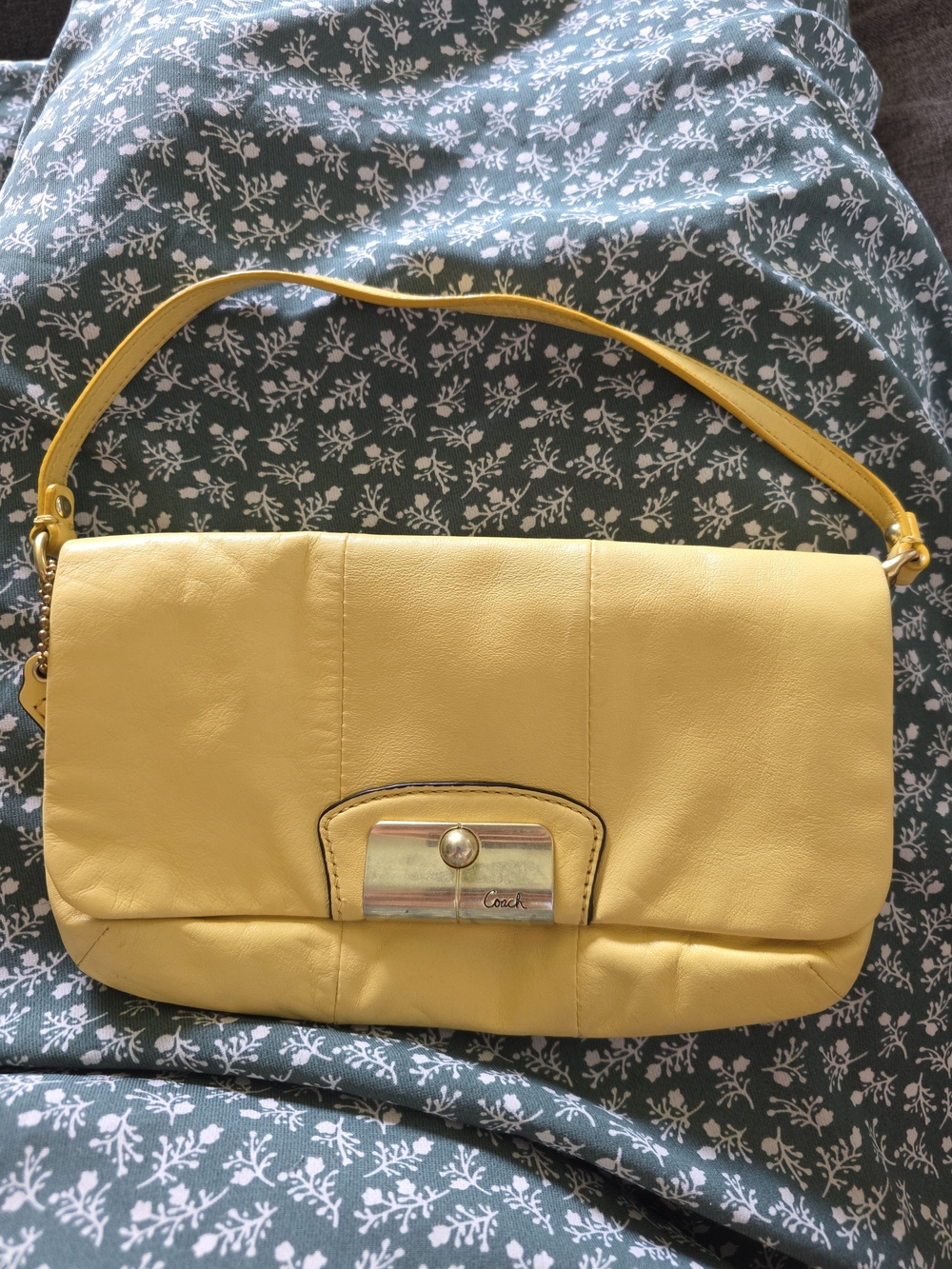 Coach Yellow Leather Wristlet Clutch